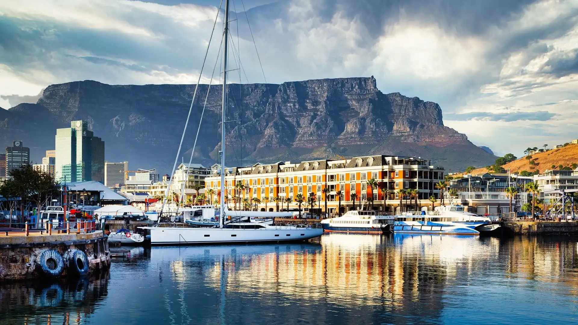 V&A Waterfront and Table Mountain, a popular stop on 4 C Sons Travelling private Cape Town tours V&A Waterfront and Table Mountain, a popular stop on 4 C Sons Travelling private Cape Town tours